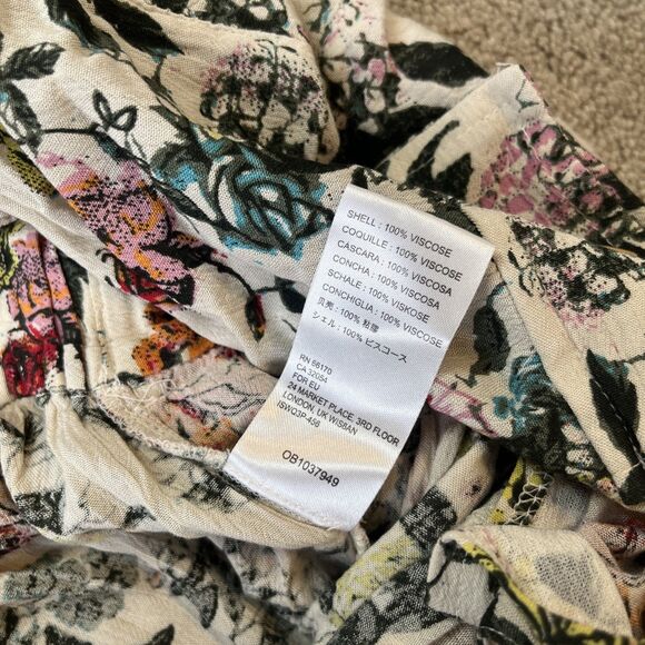 Free People Jumpsuit Womens Large Sierra Floral Print Boho Belted Pockets NWT - Picture 7 of 10